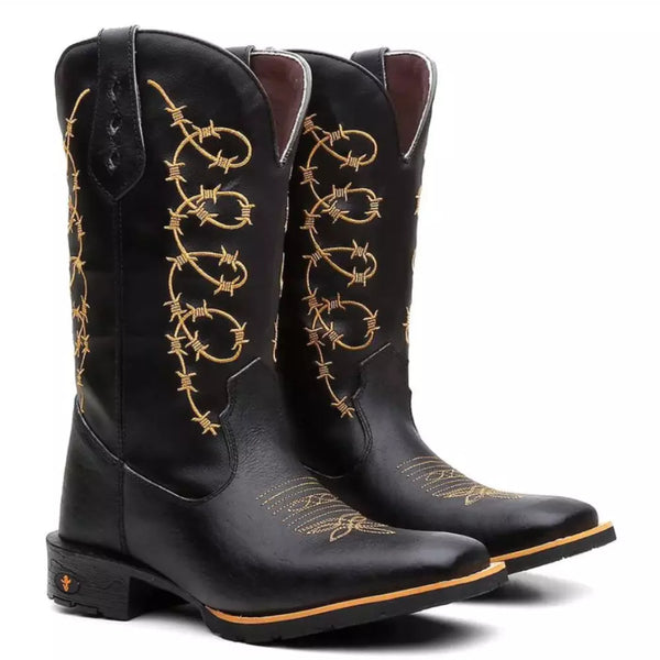 Bota Texana Masculina "Arame Dourado" - Esporatto