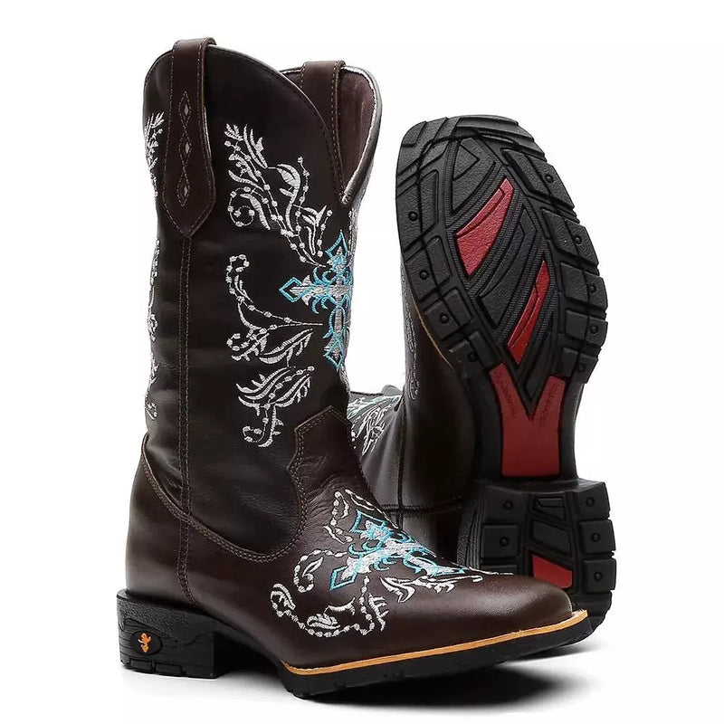 Bota Texana Feminina "Cruz Azul" - Esporatto
