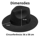 Chapéu Fedora Camurça Feltro Veludo Aba Reta Media Unissex